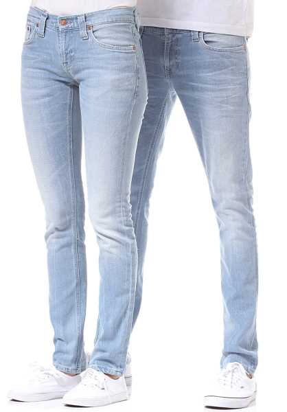 Nudie Sottile Jeans Tight Long John - Blu Donna Sottile Jeans (C3386)